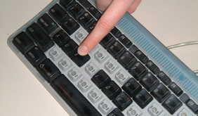 Keyboard with keys removed